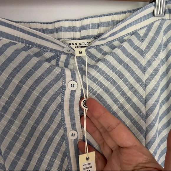 Max Studio Women's Yarn Dye cotton Skirt with Buttons - Picture 7 of 11